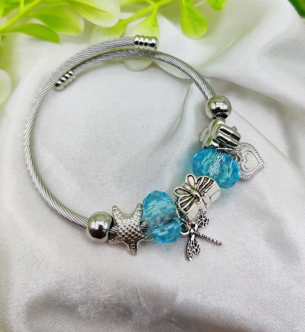 Diva Pandora Bracelet With Ocean Blue Beads