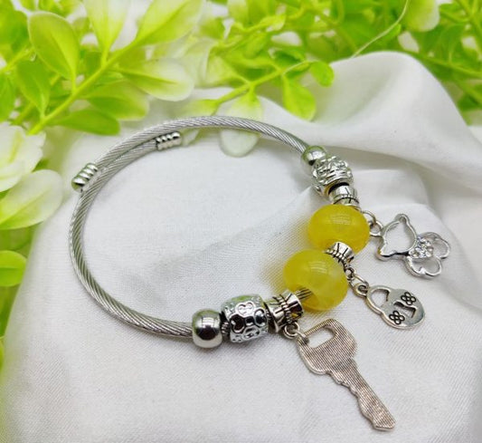 Diva Pandora Charm Bracelet With Yellow Beads